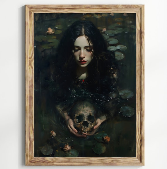 Skull Gothic Dark Academia Victorian Art Print