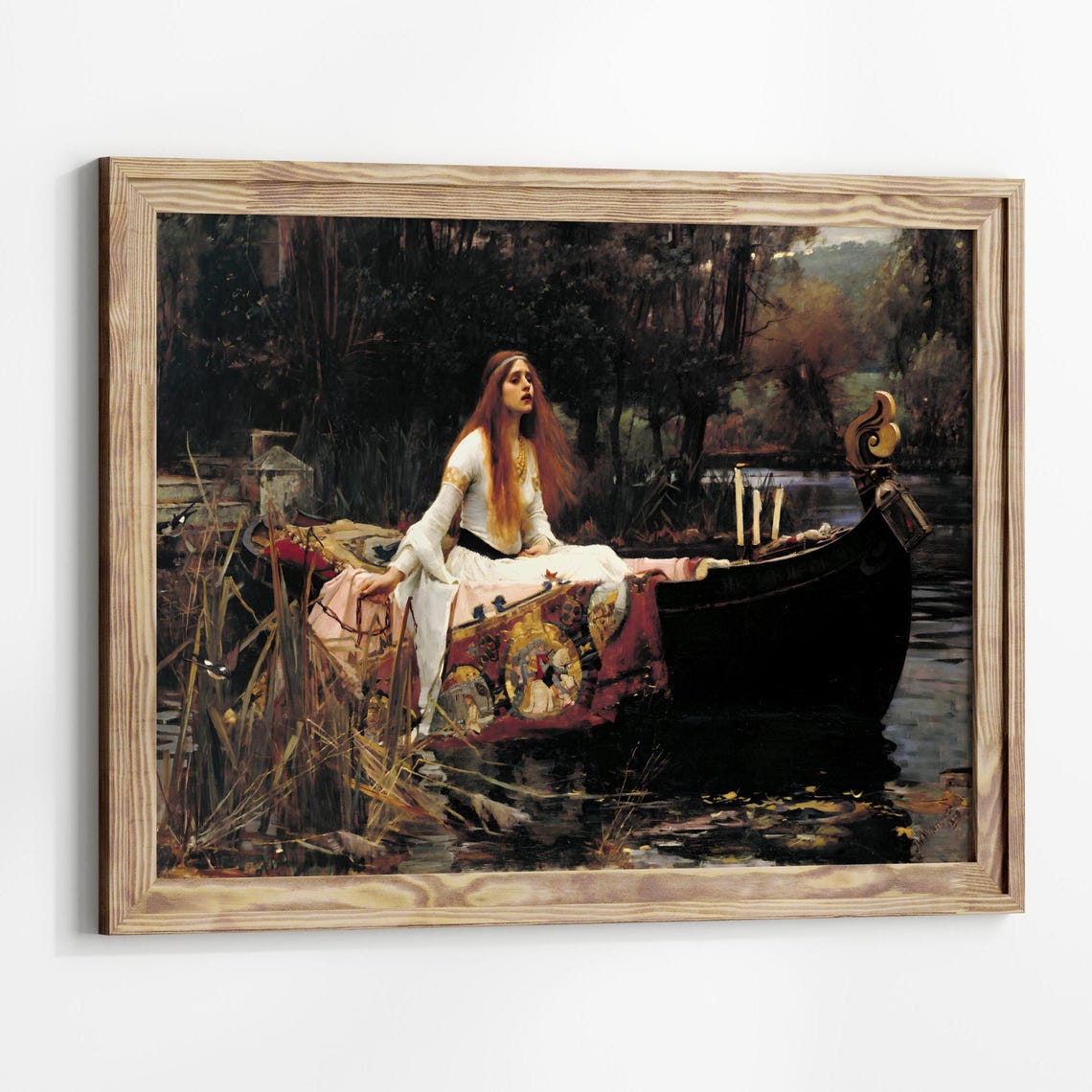 The Lady Of Shalott Painting John William Waterhouse Moody Antique Art Print Victorian Art Print Moody Painting Gothic Prints Lake - Image 3