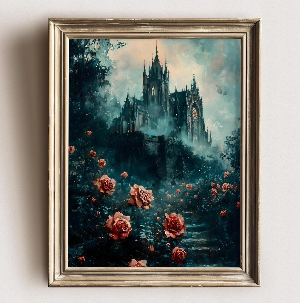 Gothic Cathedral Art Print, Dark Academia Decor