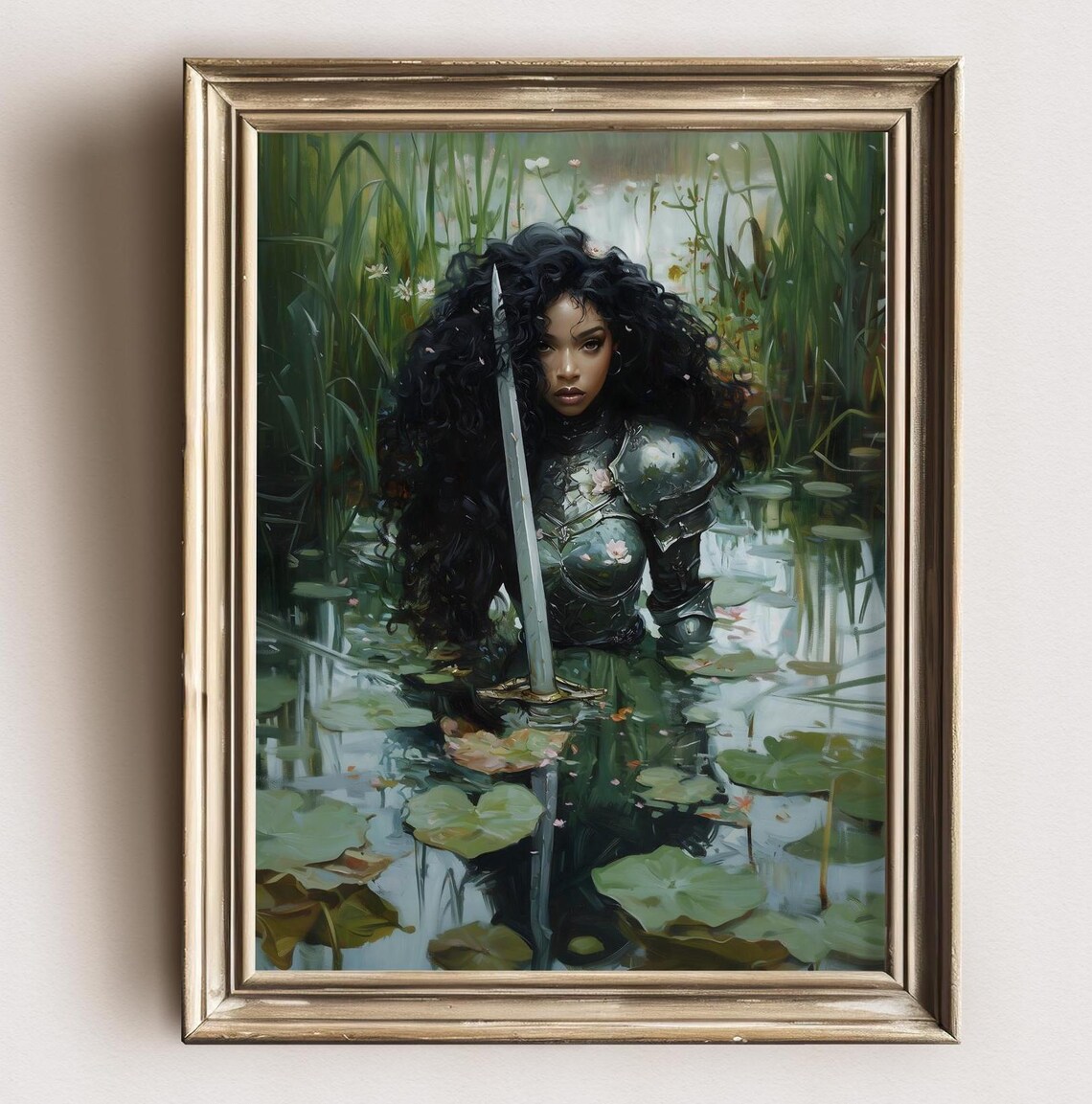 Female Knight Victorian Dark Academia Art Print - Image 2