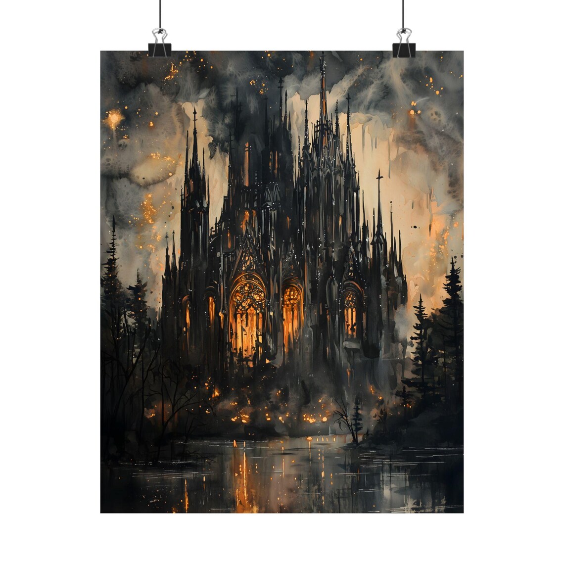Vampire Castle Gothic Dark Academia Art Print - Image 3