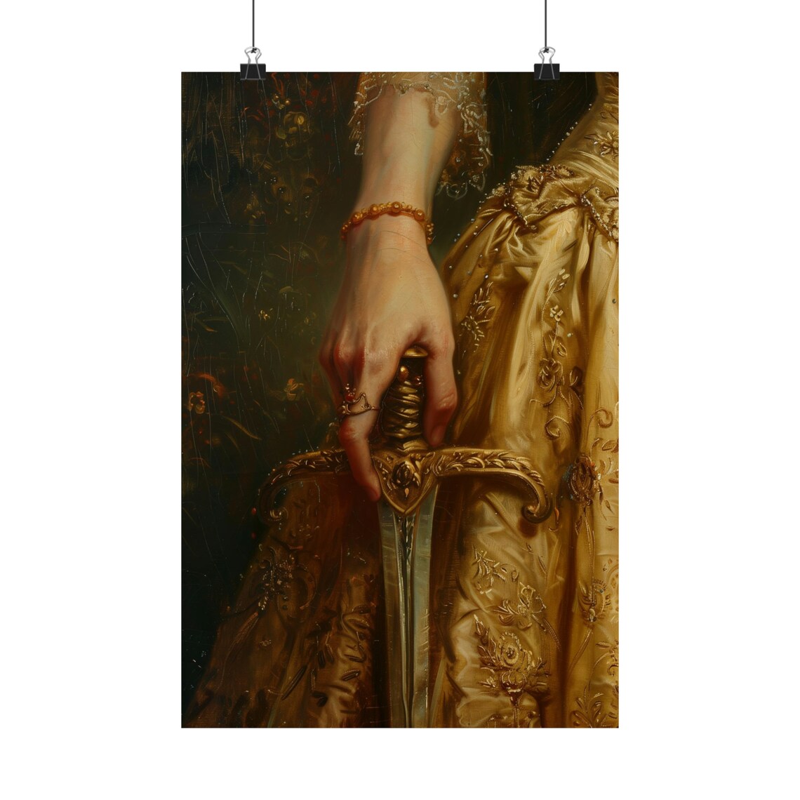 Victorian Dagger and Sword Art Print, Moody Antique - Image 2