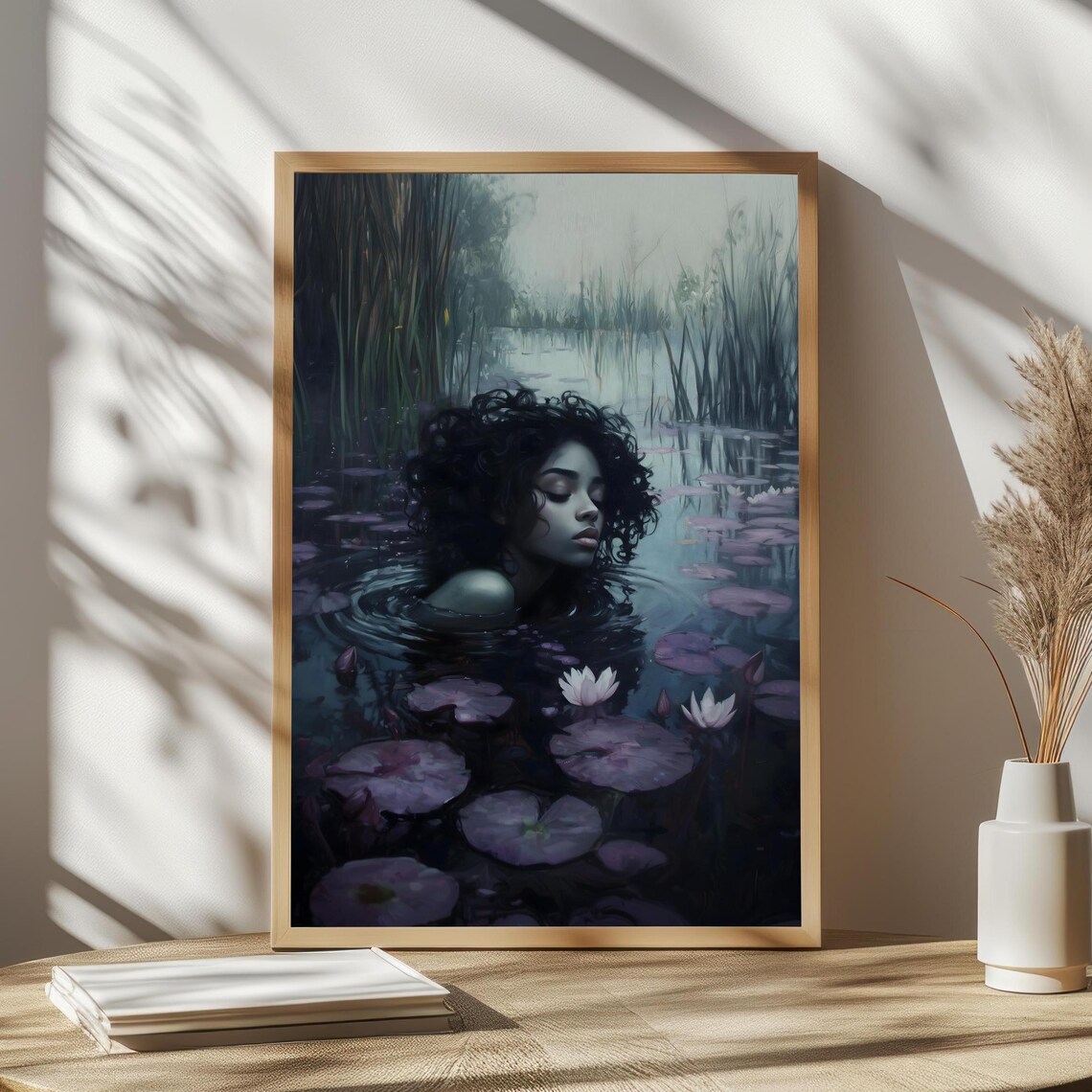 Black Ophelia Dark Academia Gothic Art Print - Image 2