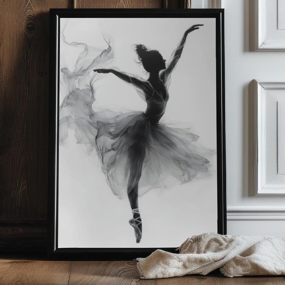 Ballerina Black and White Minimalist Art Print - Image 2