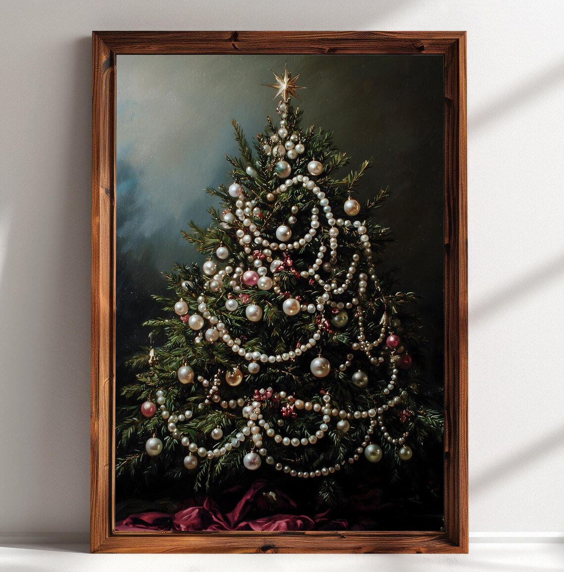 Vintage Christmas Tree Victorian Winter Art Print