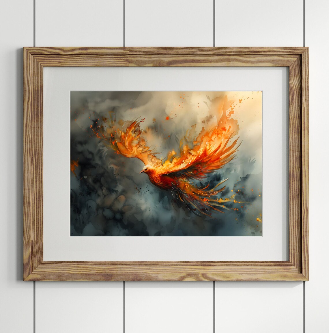 Phoenix Watercolor Fantasy Art Print, Dark Academia - Image 3