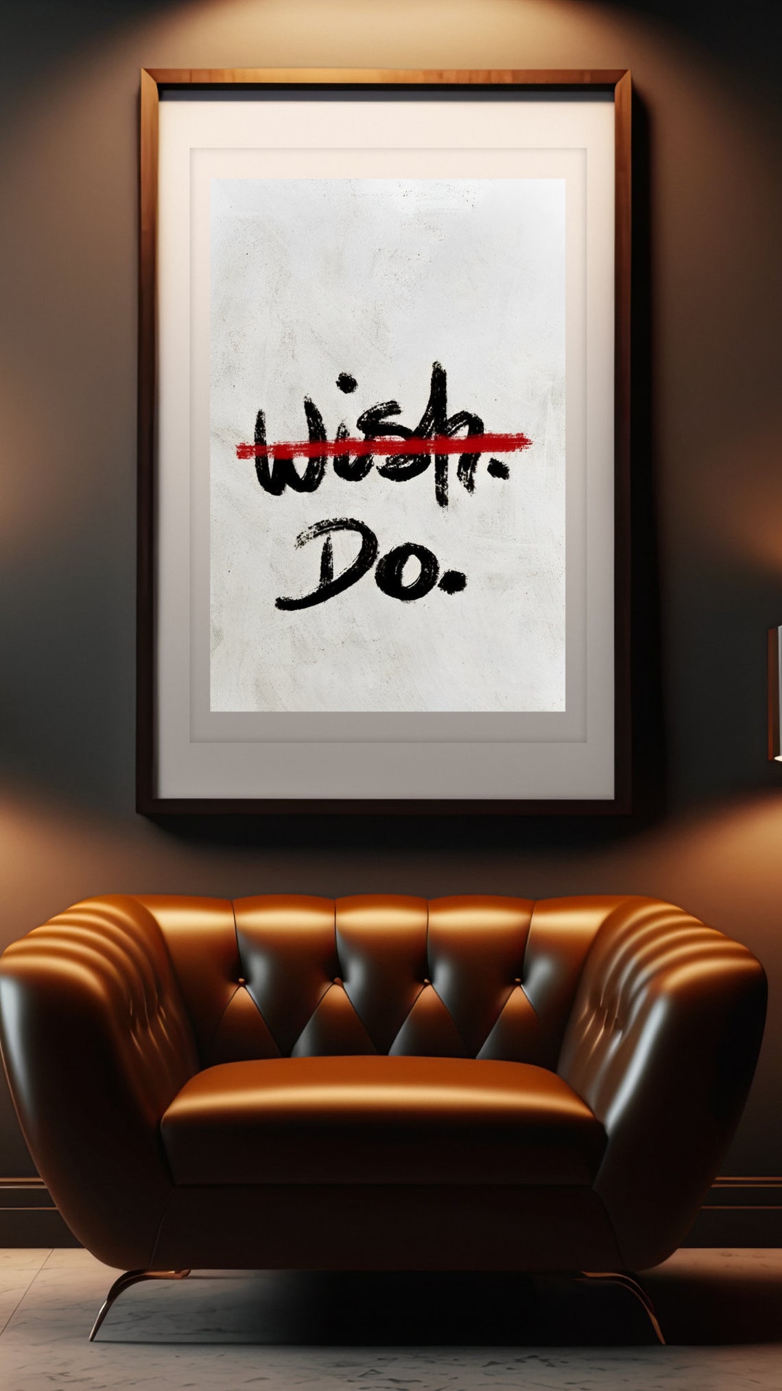 Wish Crossed Out Do Minimalist Monochrome Motivational Quote Poster - Image 2