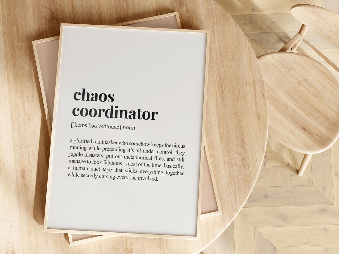Chaos Coordinator Definition Art Print, Office Decor - Image 2