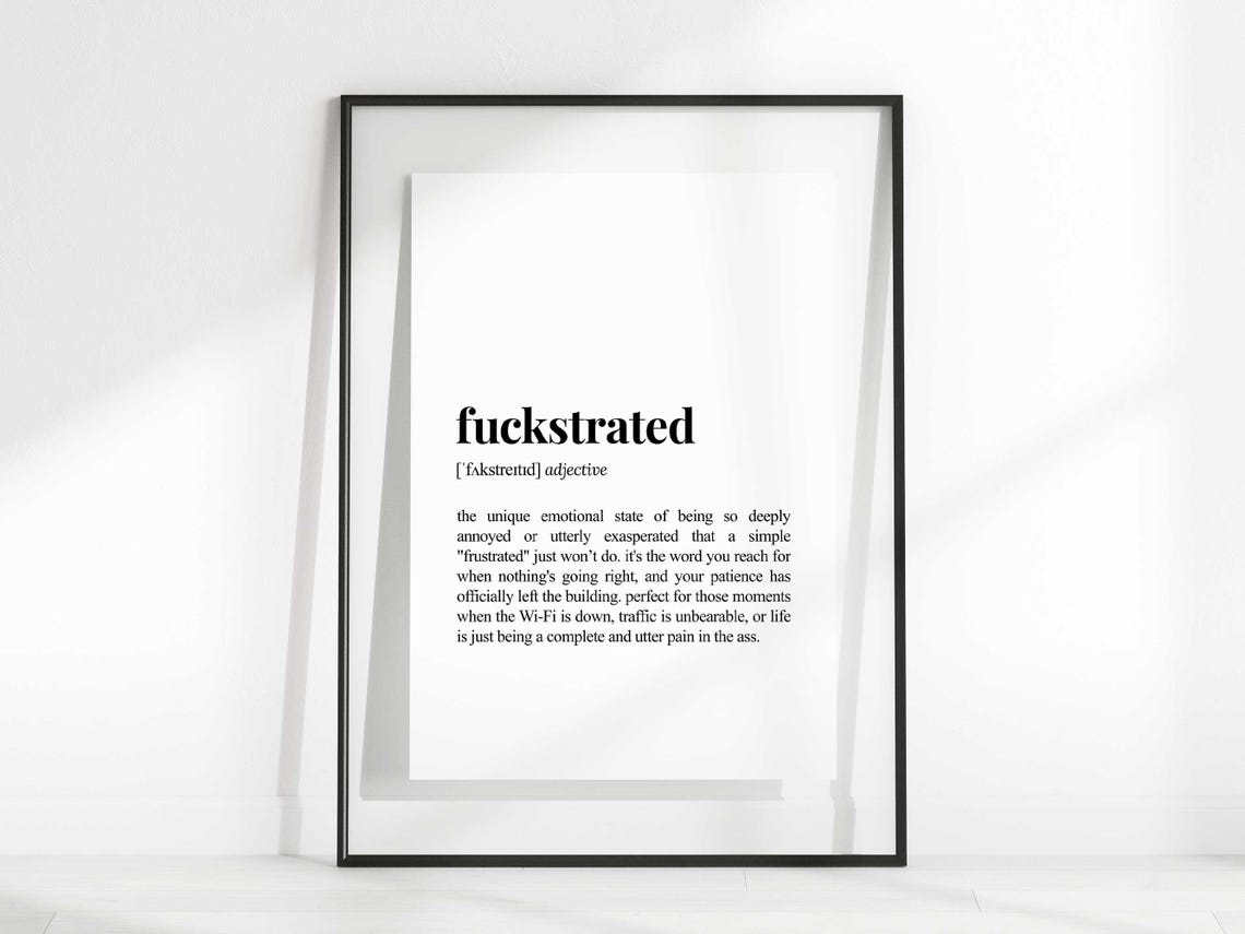 Fuckstrated Funny Dictionary Definition Poster for Sweary Wall Decor - Image 2