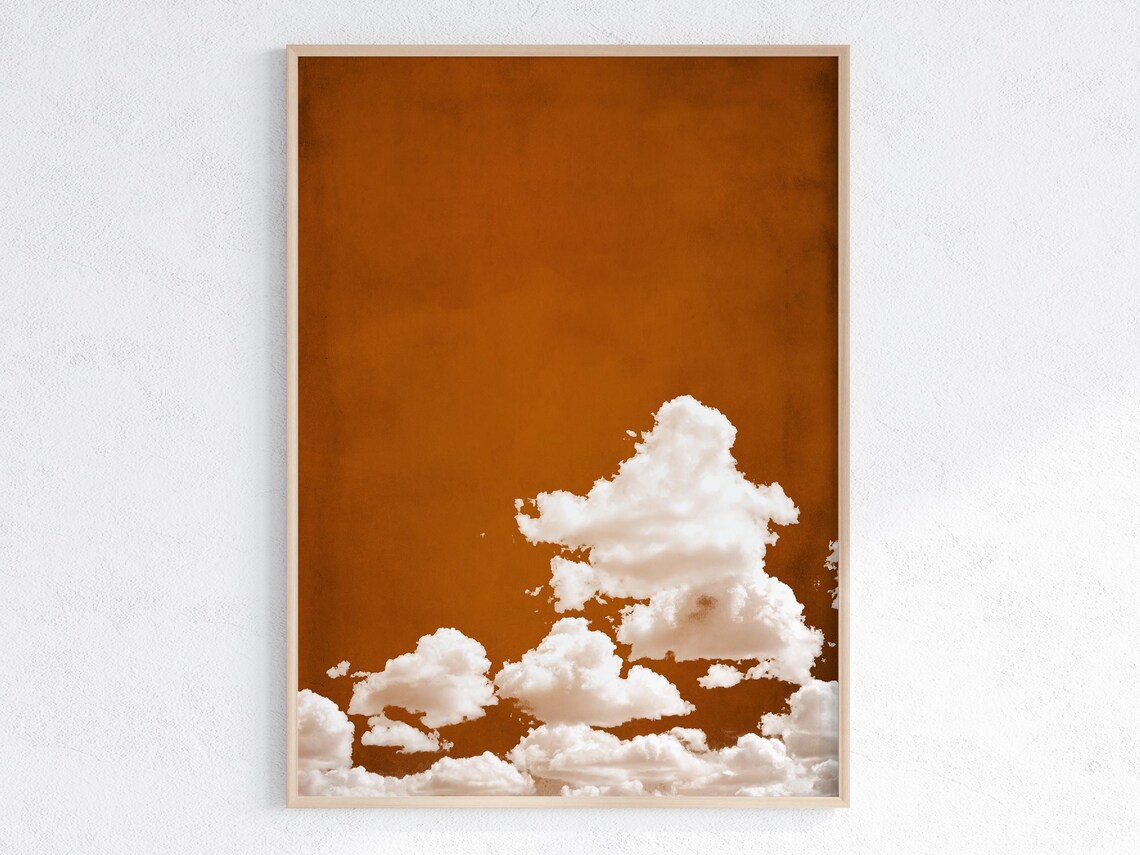 Rusty Copper Cloud Minimalist Vintage Art Print