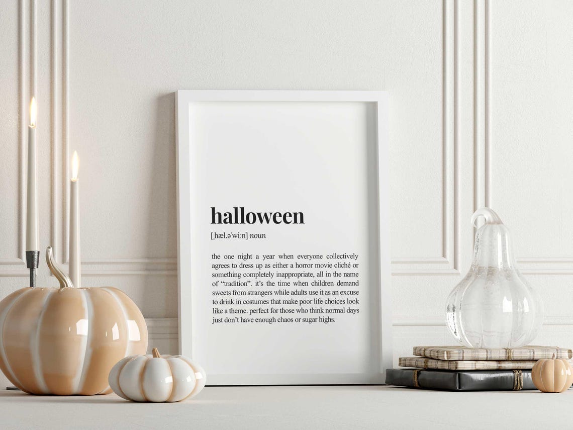 Halloween Definition Funny Dictionary Style Party Decor Wall Art - Image 2
