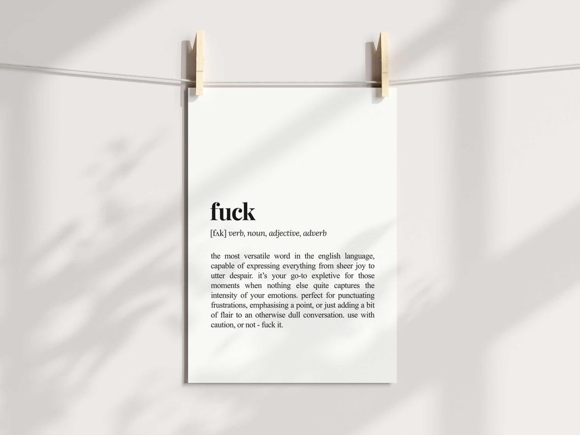 Fuck Funny Dictionary Definition Poster for Bold Sweary Wall Decor - Image 3