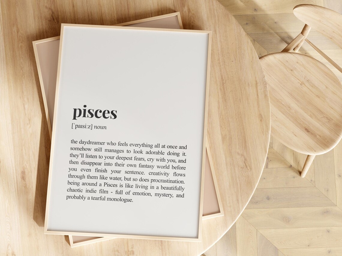 Pisces Zodiac Sign Funny Definition Art Print - Image 2