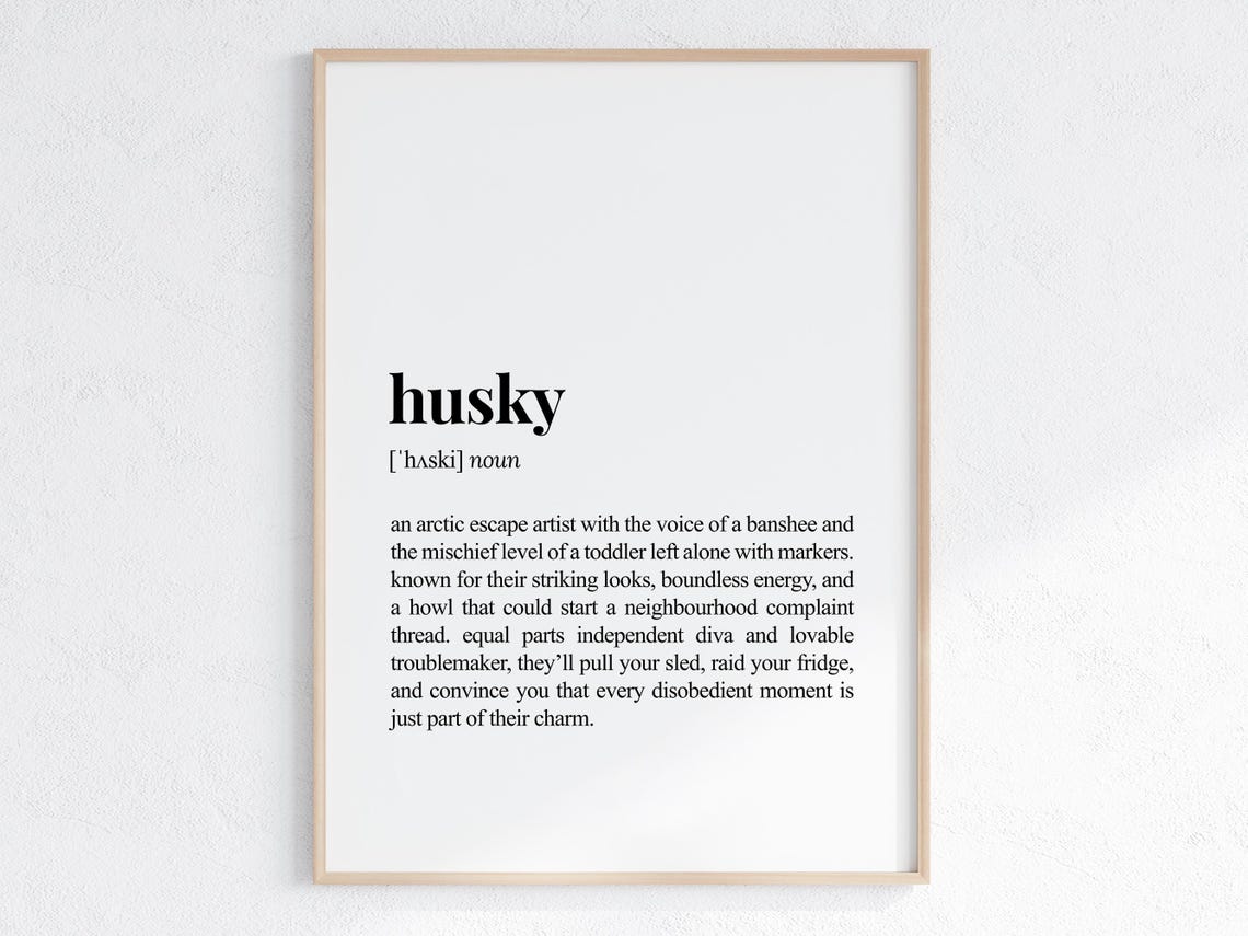 Husky Funny Dictionary Definition Arctic Dog Breed Lovers Poster