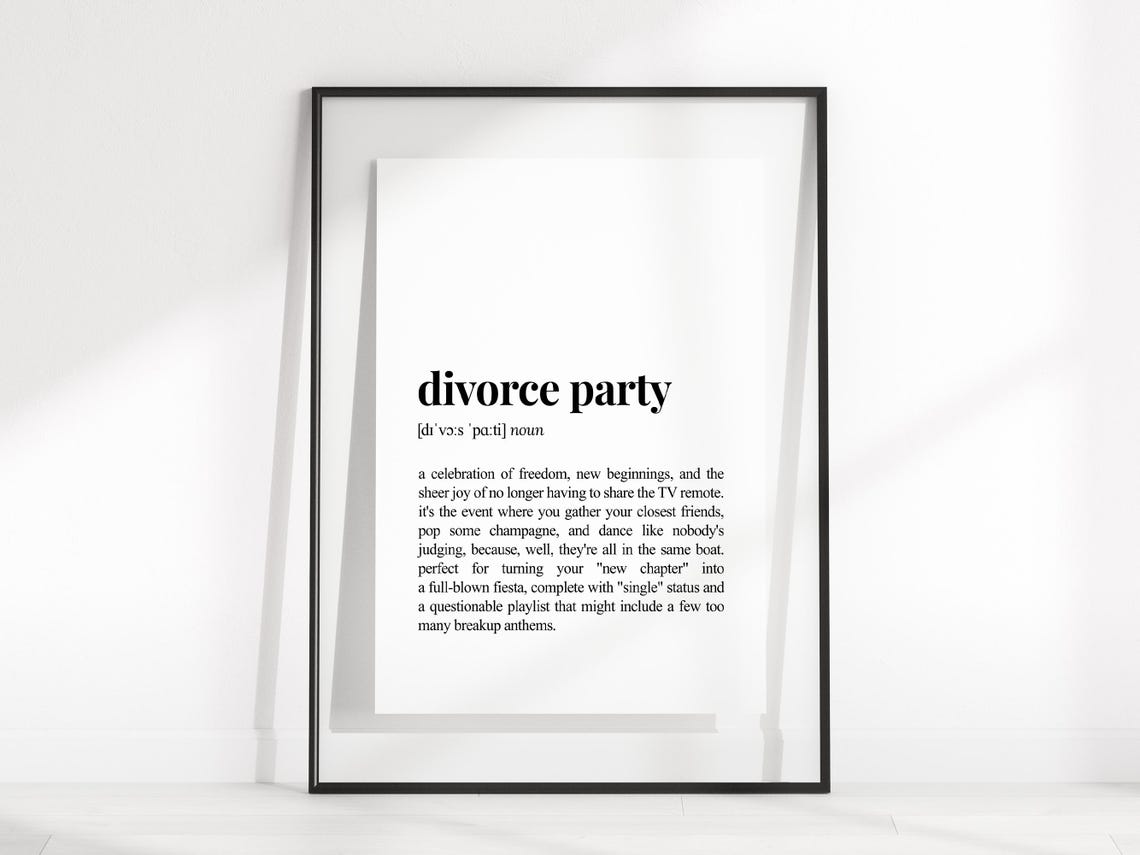 Divorce Party Funny Dictionary Definition Poster for Celebration Decor - Image 2