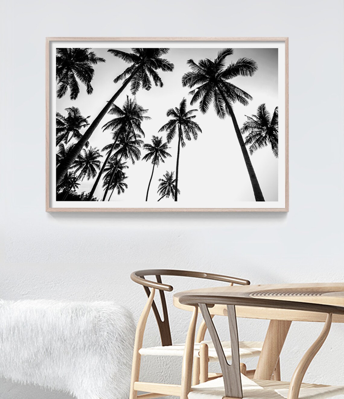 Black and White Palm Tree Art Print, Beach House Decor - Image 3