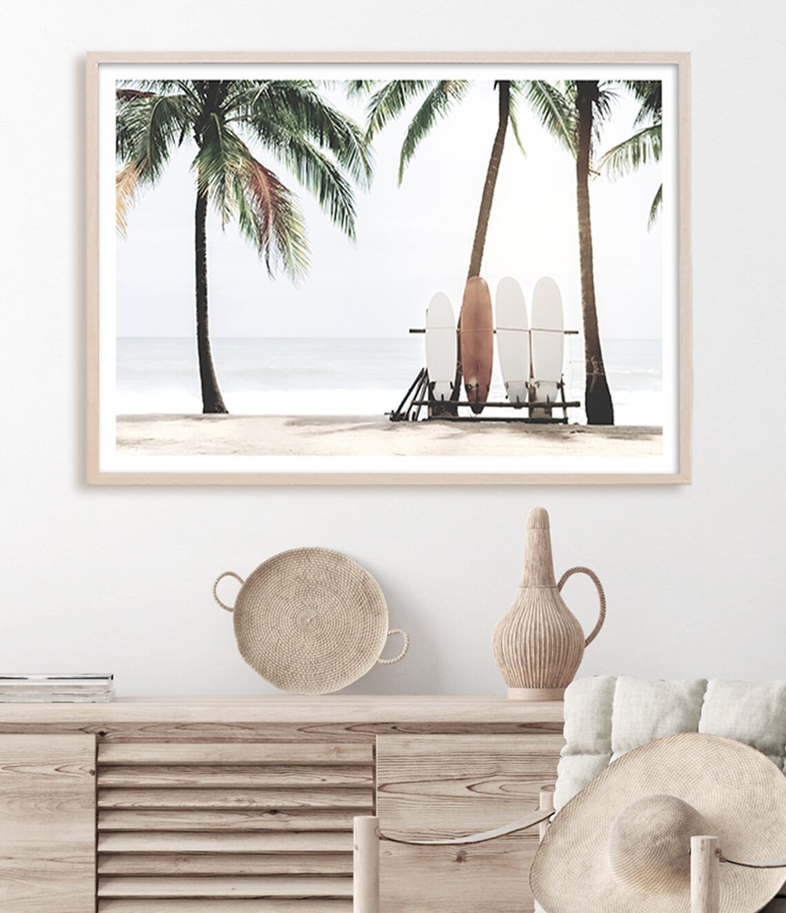 Surf Print, Tropical Beach Ocean Surfboard Poster - Image 3