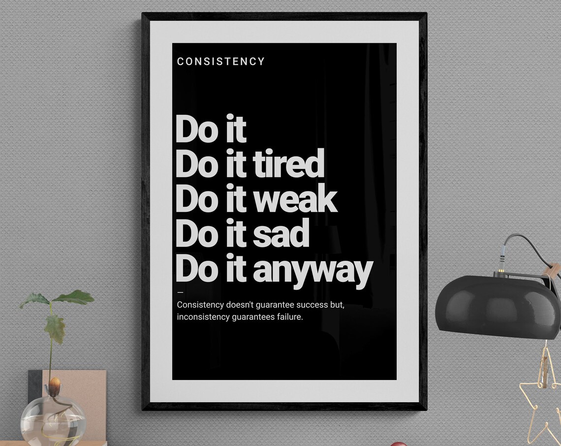 Consistency Goals Seize the Day Motivation Art Print - Image 2