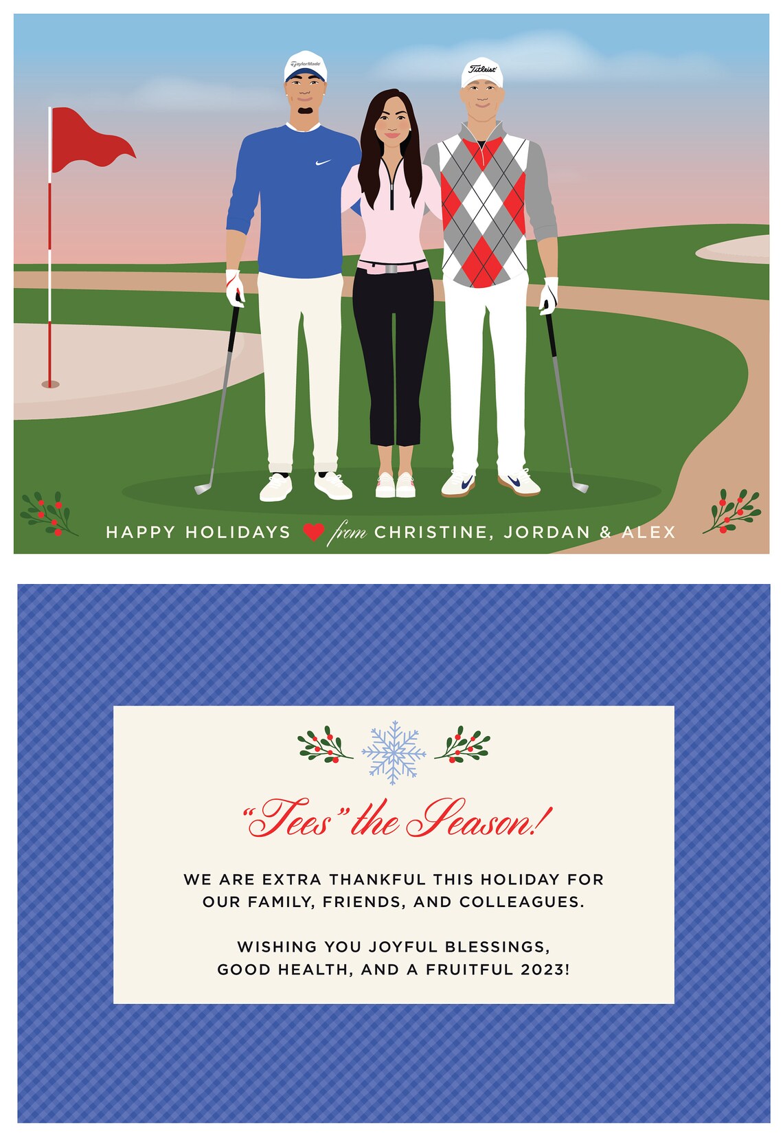 Personalized Family Portrait Christmas Art Print - Image 4