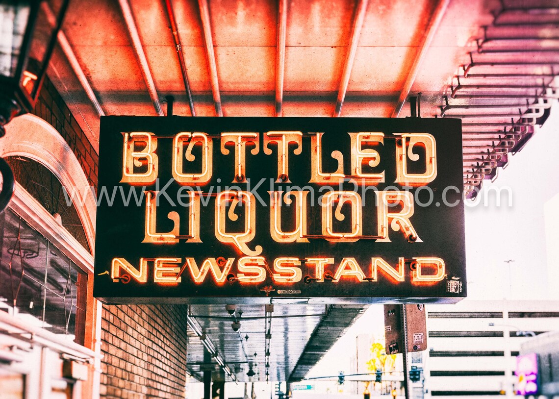 Bottled Liquor Newsstand Vintage Neon Sign Photography Poster - Image 2