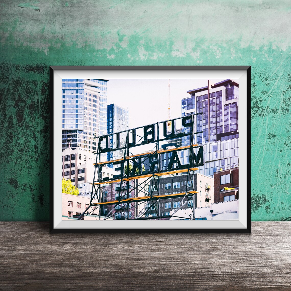 Pike Place Market Seattle Wall Art Unframed Photography Print Neon Sign Photography Public Market Center Sign Seattle Washington