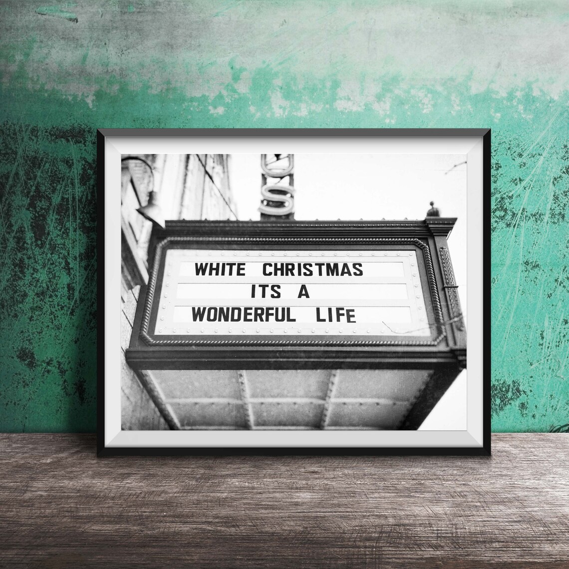 White Christmas Its A Wonderful Life Holiday Movie Marquee Poster - Image 2