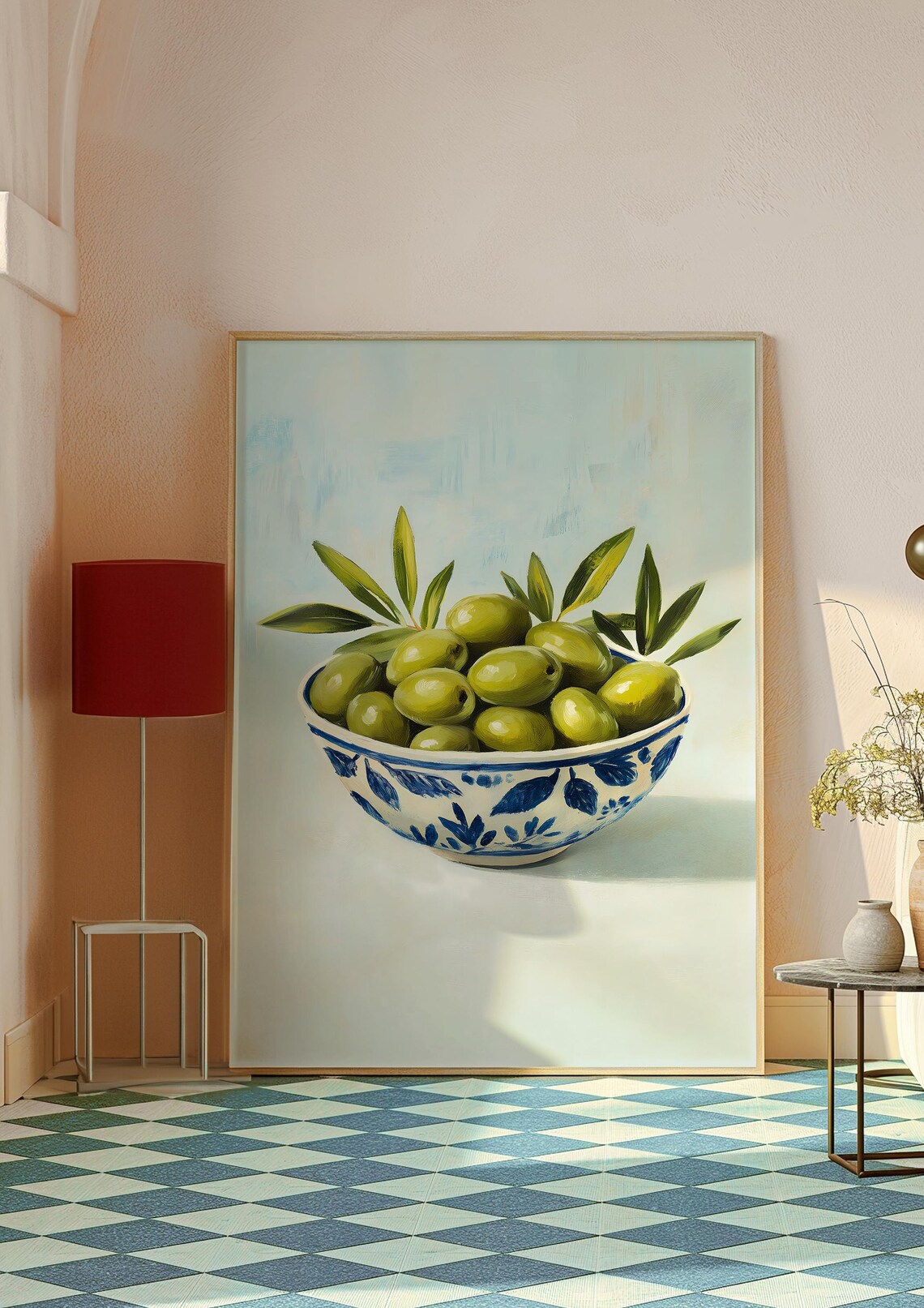 Green Olives Minimalist Mediterranean Art Print - Image 4