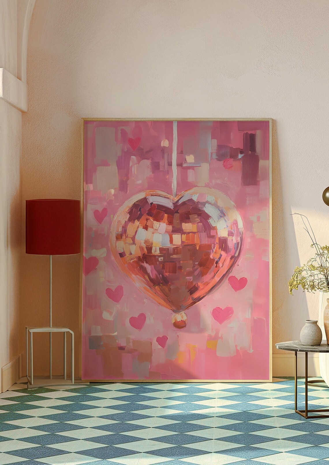 Heart Disco Ball, Romantic Vintage Home Decor - Image 2