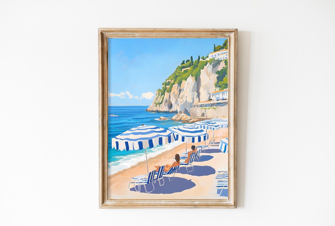 Monterosso Beach Abstract Italy Summer Art Print