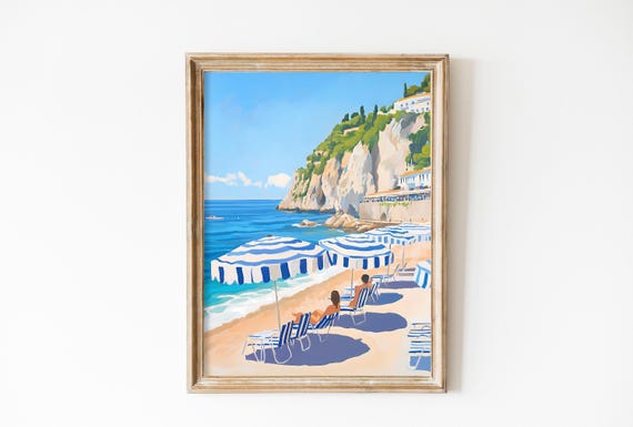 Monterosso Beach Abstract Italy Summer Art Print