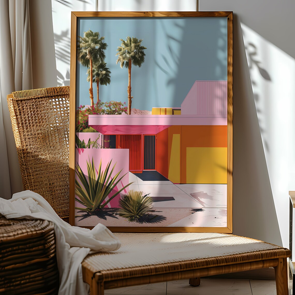 Colorful Palm Springs Modern House Midcentury Architecture Poster - Image 2