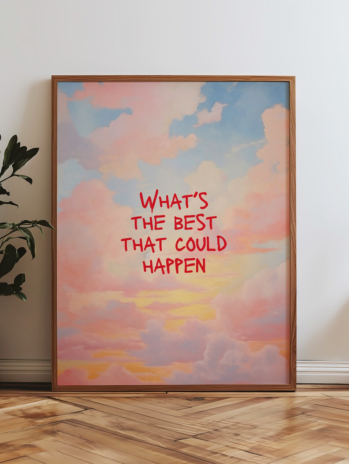 What's The Best That Could Happen Quote Poster, Retro Clouds - Image 3