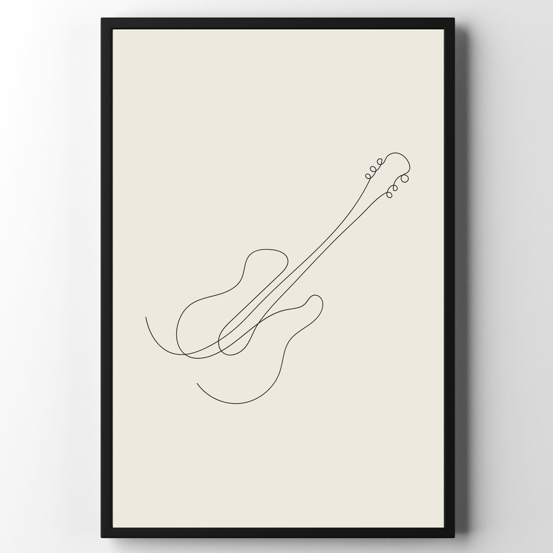 Continuous Line Guitar Art Print Minimalist Music Drawing for Musicians - Image 3