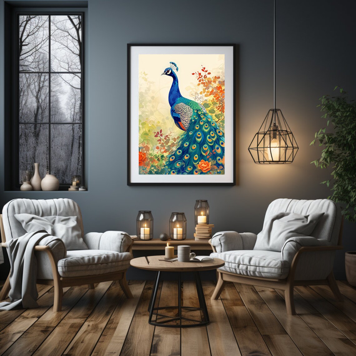 Green Peacock Vintage Art Print, Antique Decor - Image 7