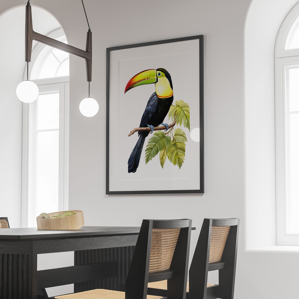 Keel-Billed Toucan Botanical Guide Art Print - Image 3