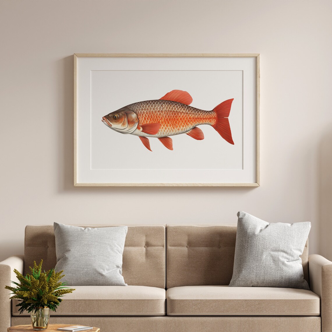 Vintage Carp Fish Lithograph, Fishing Wall Art Print - Image 4