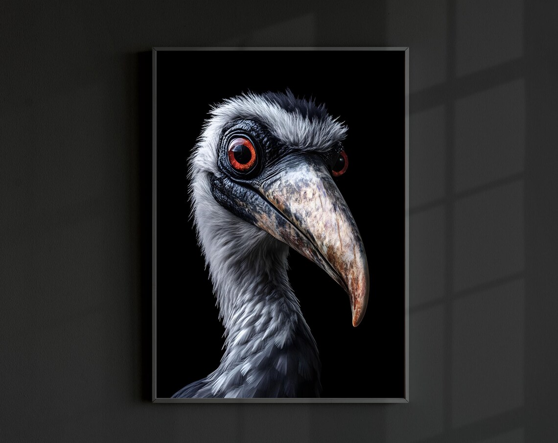 Hornbill Photo Poster, Tropical Wildlife Wall Art