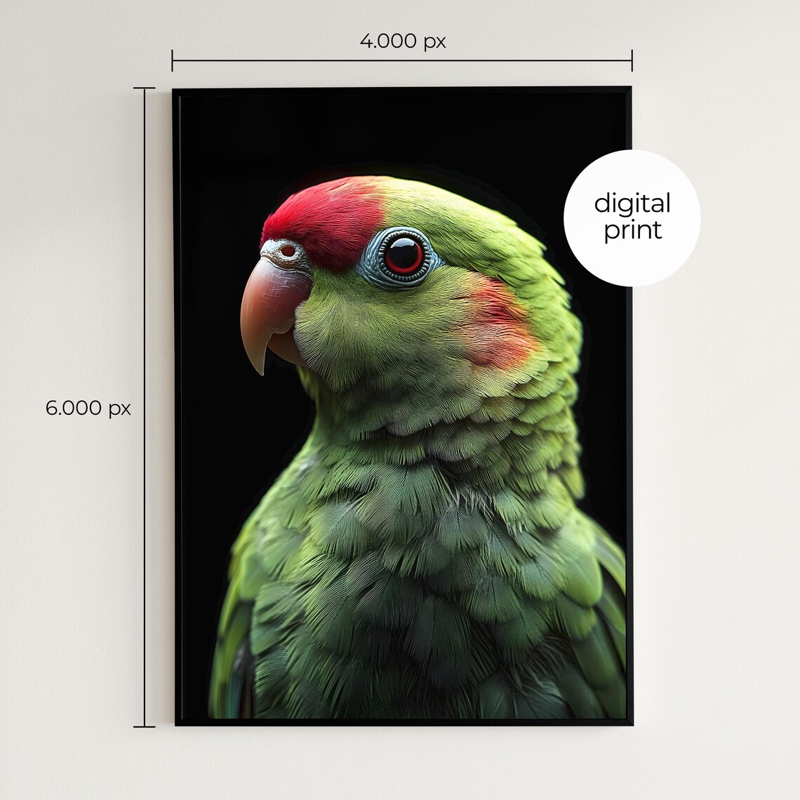 Parrot Minimal Modern Wildlife Art Print - Image 2