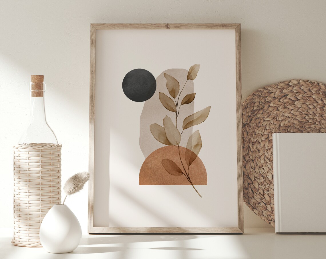 Bohemian Geometric Shapes, Mid-Century Art Print
