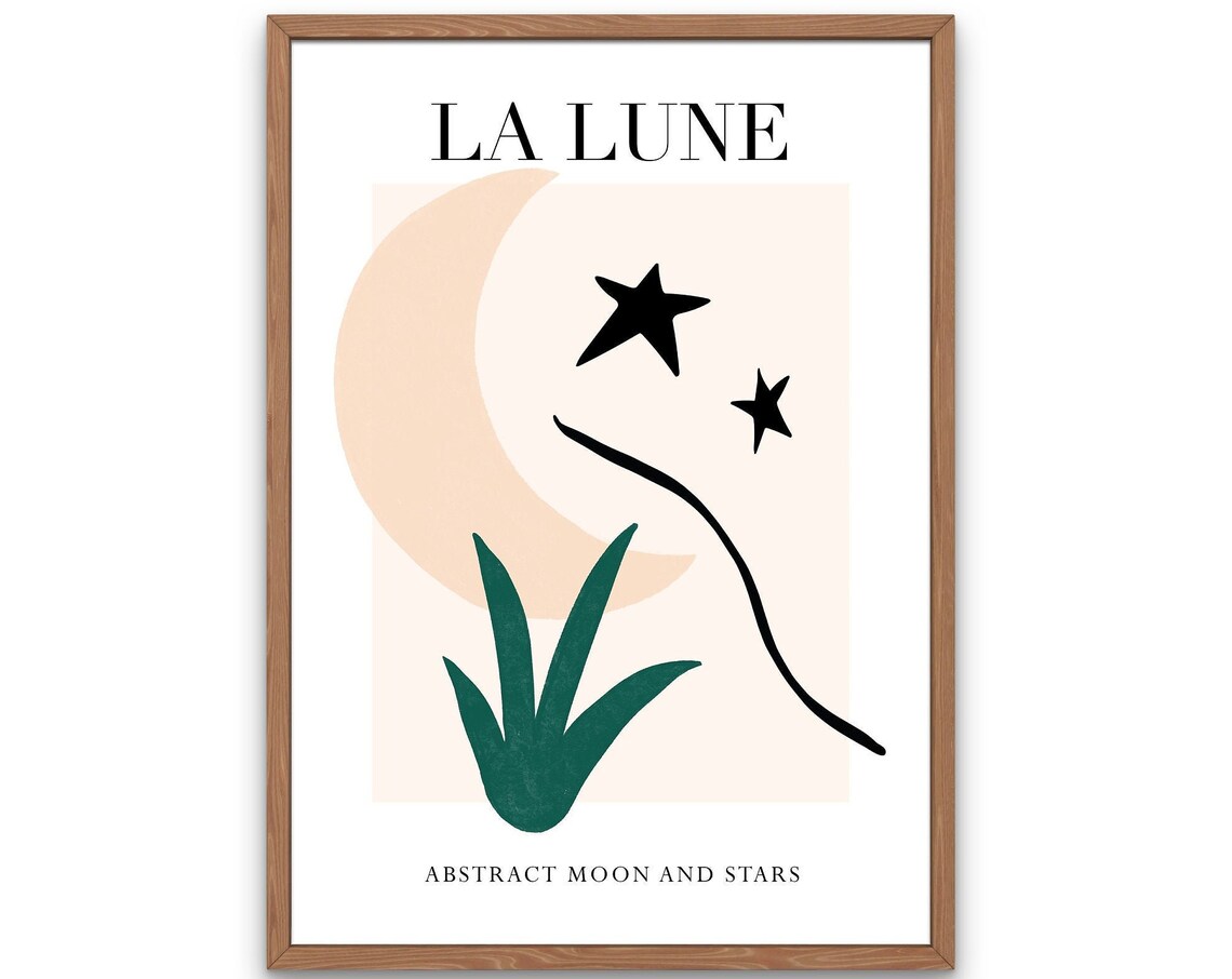 Matisse-Inspired La Lune Moon Abstract Art Print