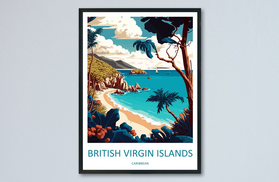 British Virgin Islands Travel Poster, Wall Art Print