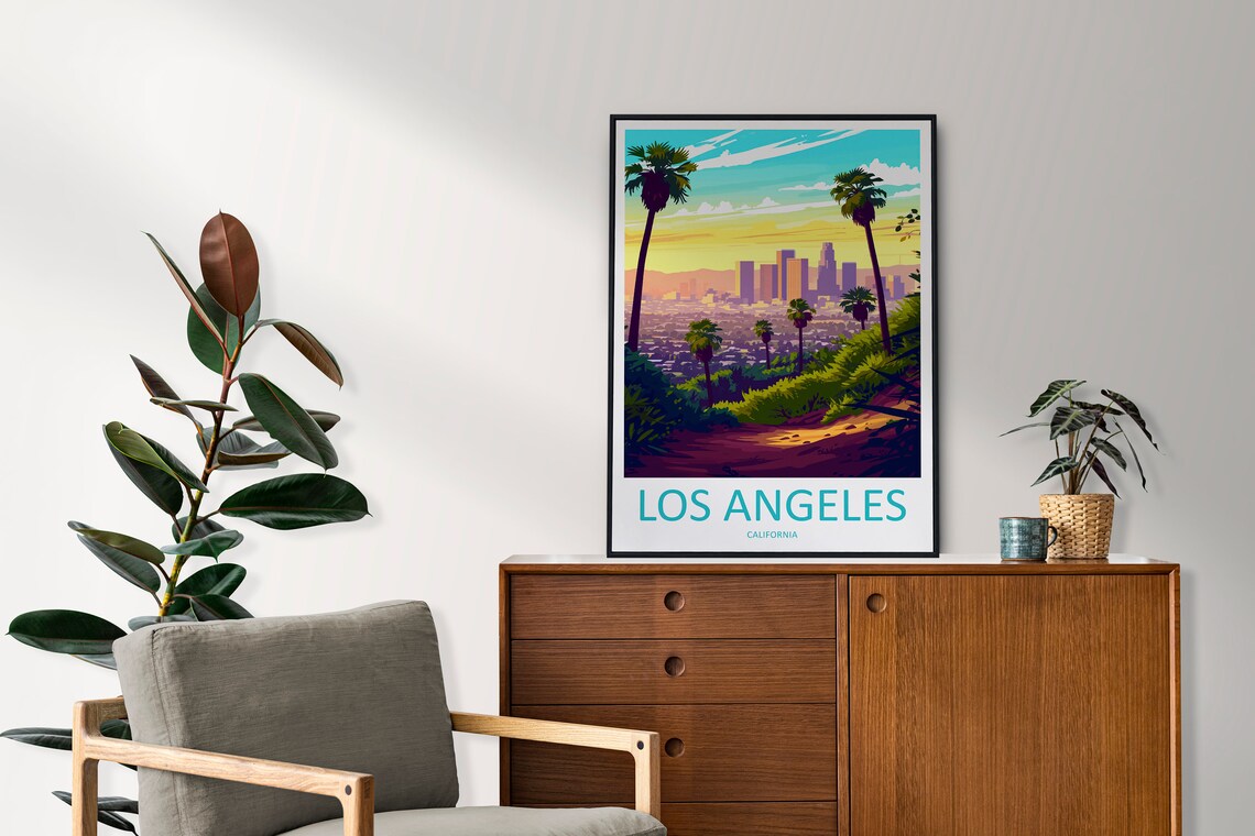 Los Angeles Travel Print Wall Art Los Angeles Wall Hanging Home Dcor Los Angeles Gift Art Lovers California Art Lover Gift Los Angeles Deco - Image 2