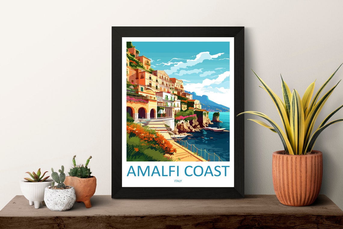 Amalfi Travel Print Wall Art Amalfi Italy Wall Hanging Home Decoration Amalfi Gift Art Lovers Wall Art Print Amalfi Italy Art Amalfi Art - Image 3