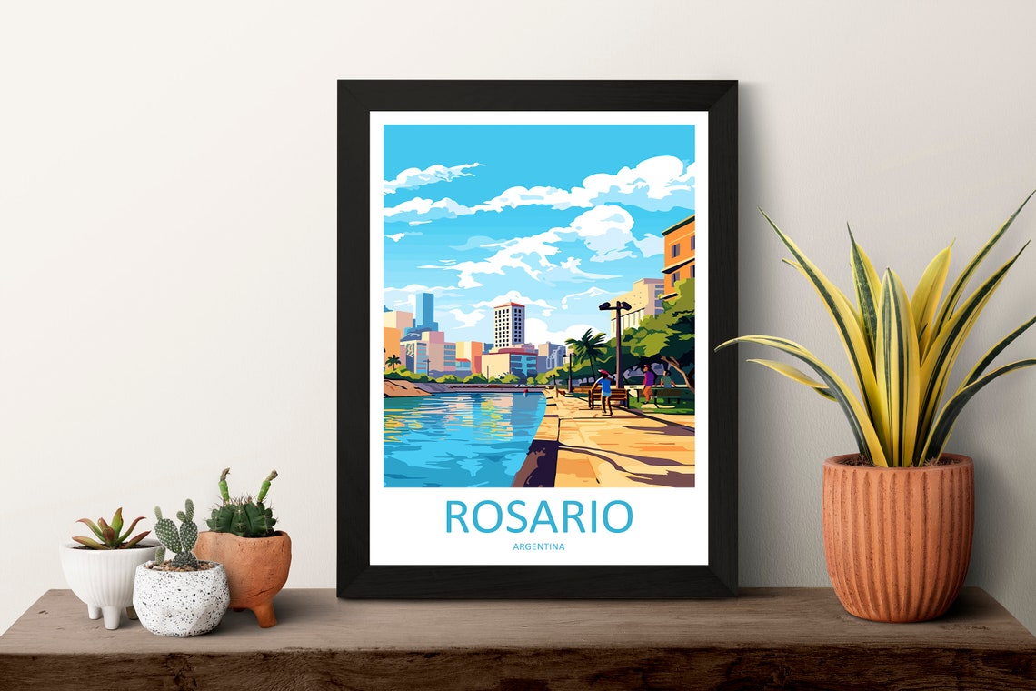 Rosario Travel Print Wall Art Rosario Wall Hanging Home Dcor Rosario Gift Art Lovers Argentina Art Lover Gift Rosario Argentina Wall Art - Image 3