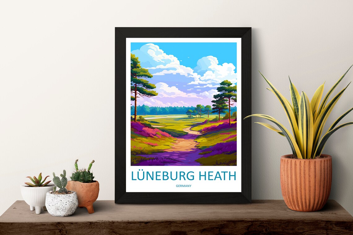 Lneburg Heath Travel Poster, Germany Landscape - Image 3