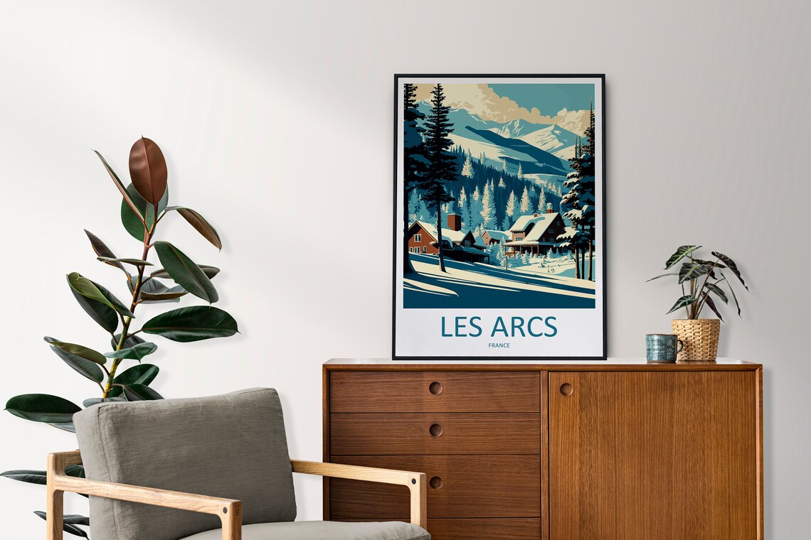 Les Arcs Travel Poster, Ski Art for Home Decor - Image 2