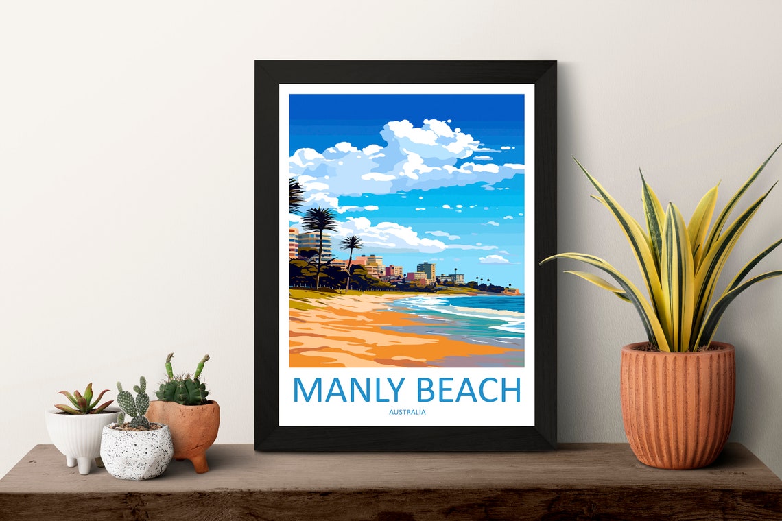 Manly Beach Sydney Australia Surf Coastline City Travel Poster - Image 3