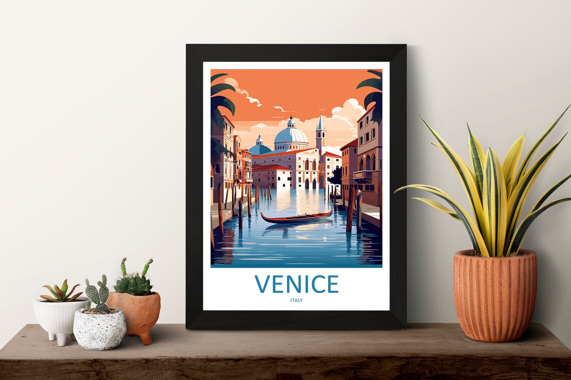 Venice Travel Poster, St Marks Square, Italy - Image 3