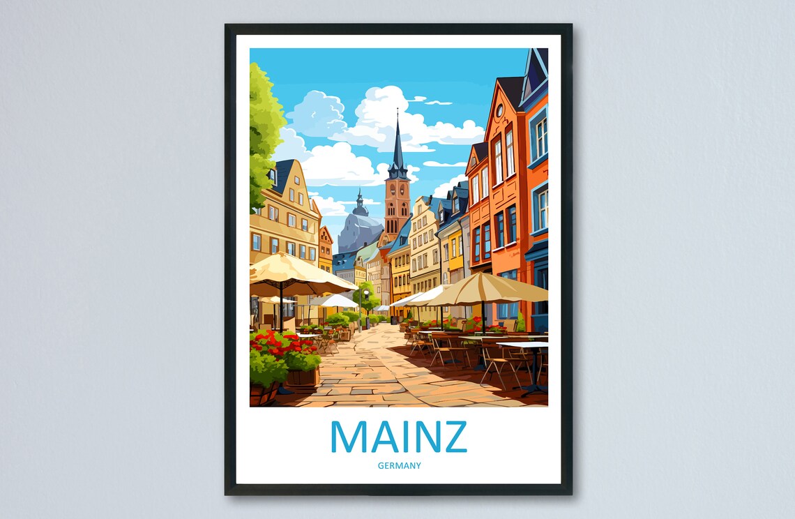 Mainz Travel Poster, Germany Wall Art Print