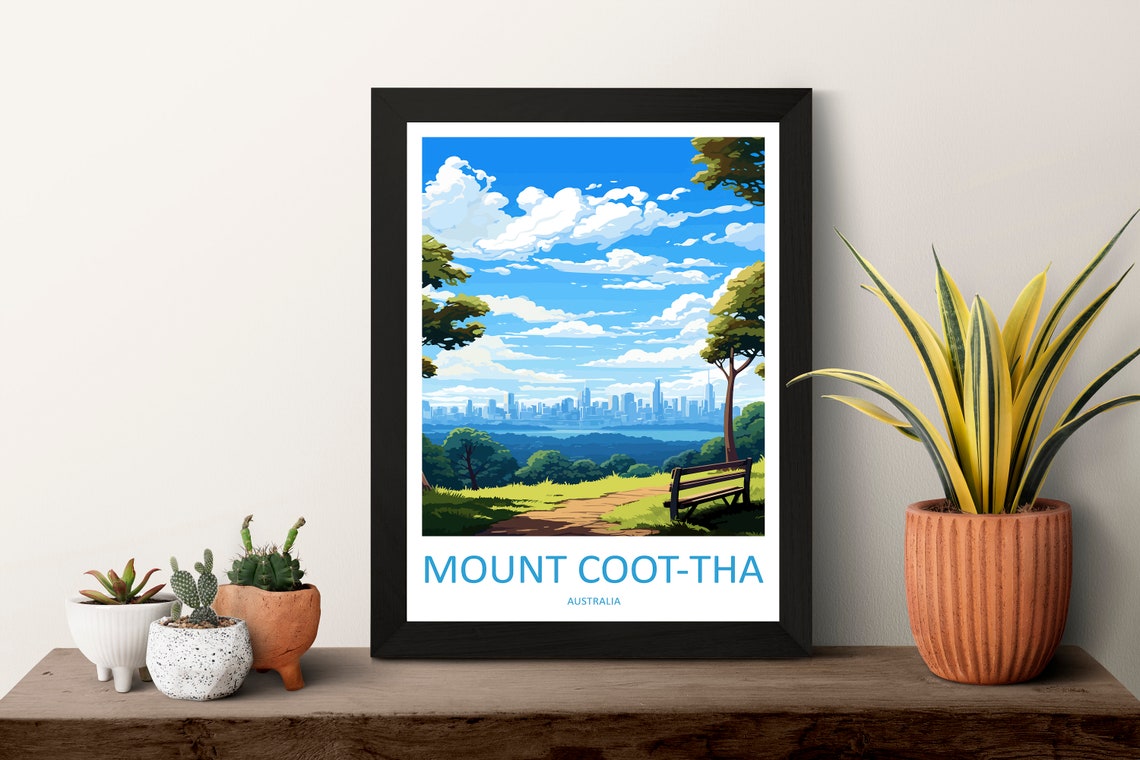 Mount Coot-Tha Brisbane Skyline Park Overlook View Travel Poster - Image 3